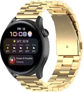 By Qubix Stalen schakelband - Goud - Xiaomi Mi Watch - Xiaomi Watch S1 - S1 Pro - S1 Active - Watch S2