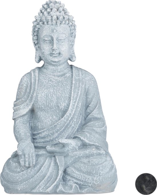 Relaxdays boeddha beeld - 40 cm hoog - tuindecoratie - tuinbeeld -  Boeddhabeeld -... | bol.com