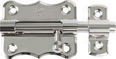 AMIG schuifslot/plaatgrendel - staal - 7 x 5.6 cm - vernikkeld - zilver - deur - poort