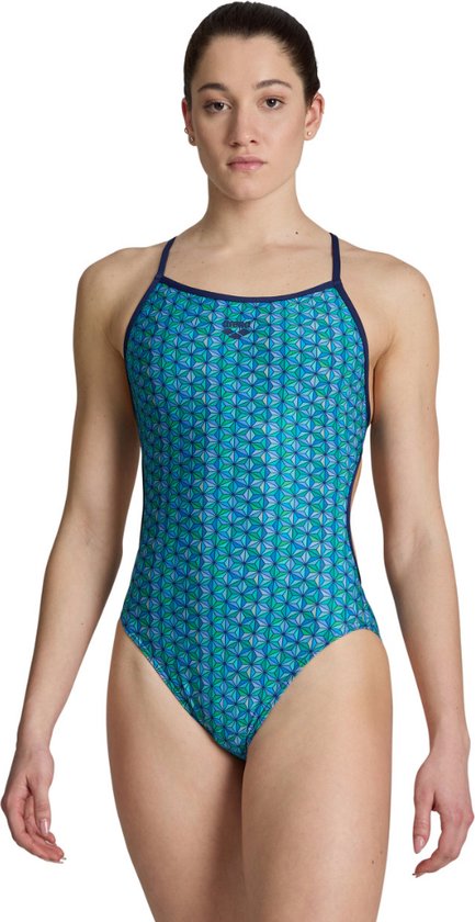 Arena W Starfish Lace Back Navy-Turquoise-Multi