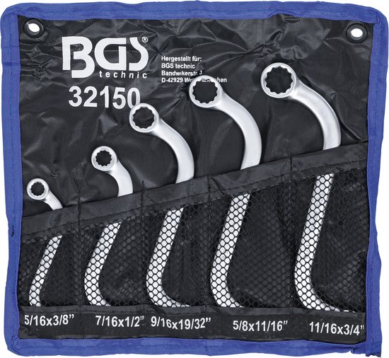 Jeu de clés polygonales BGS en forme de S 5 pièces (anglais) BGS 32150