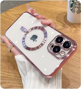 Coque iPhone 13 Rose adaptée à Apple iPhone 13 Coque en Siliconen avec protection lens