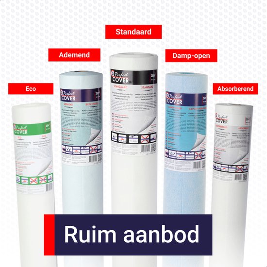 Perfect Cover® Standaard Zelfklevend Afdekvlies - 16,25m² - Voor Alle Oppervlakken - Professionele Kwaliteit Stucloper & Afdekfolie - Bescherming Tijdens Bouw & Renovatie - 170GSM - Vertrouwd door Professionals - Beter Dan Prima!