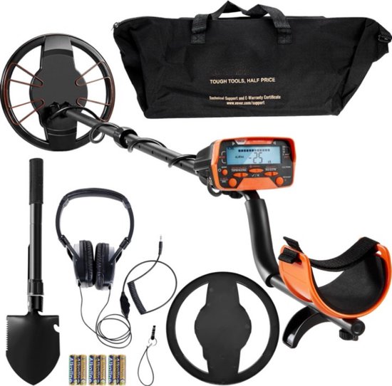 VEVOR Metaaldetectorset voor volwassenen, multifunctionele professionele detector met 2 modi, metaaldetector, waterdicht, spoel van 20,3 cm voor grotere diepte, met schep en draagtas