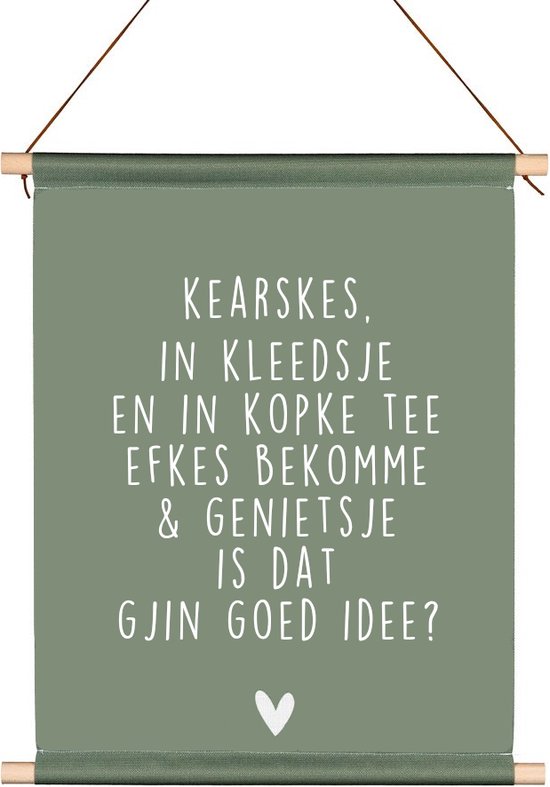 Friese Textielposter - Efkes Bekomme - Krúskes