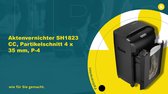 Schäfer Shop Select SH1823 CC papiervernietiger, korrelsnede 4 x 35 mm, P-4, 23 l, 18 vel snijcapaciteit, met zwenkwielen, zwart