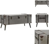 vidaXL Salontafel Vintage Reiskoffer - 102x51x47.5 cm - Aluminium MDF - Met opbergdoos - Tafel