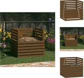 vidaXL Poubelle à compost - Bois de pin Massief - 80 x 80 x 78 cm - Fonction pratique - Poubelle à compost