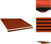 vidaXL Zonneschermdoek - 380 x 295 cm - Oranje en bruin - Polyester met PU-coating - Vensterzonwering