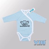 VIB® - Rompertje Luxe Katoen - Oma's Knuffelbeertje (Blauw) - Babykleertjes - Baby cadeau