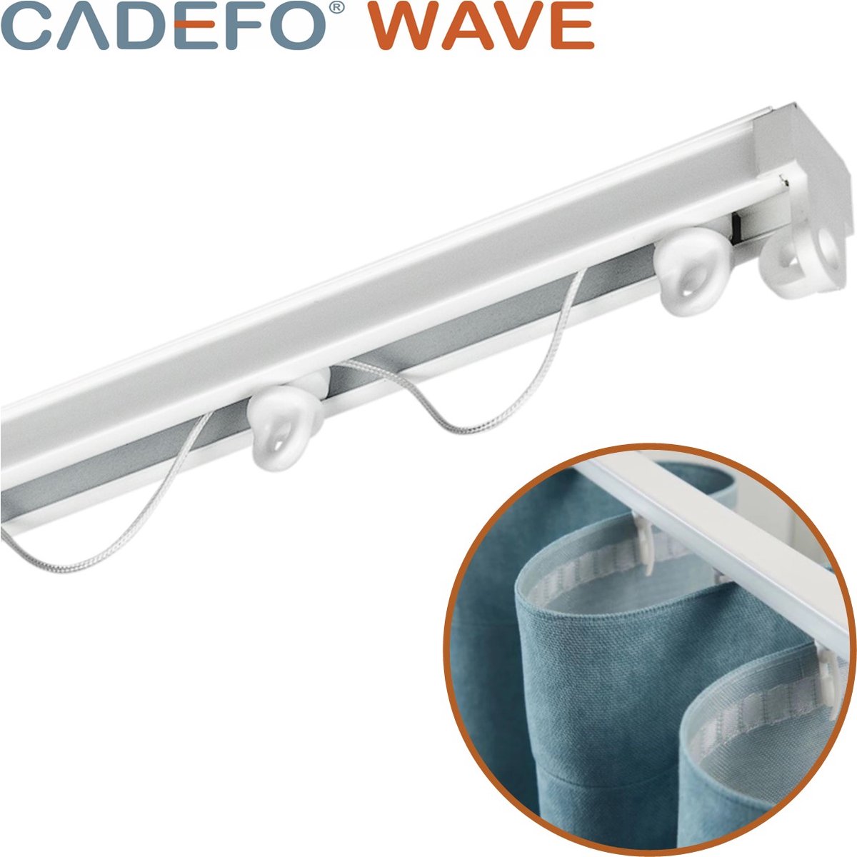 CADEFO WAVE (451 - 500 cm) Gordijnrails - Compleet op maat! - UIT 1 STUK - Leverbaar tot 6 meter - Plafondbevestiging - Lengte 473 cm