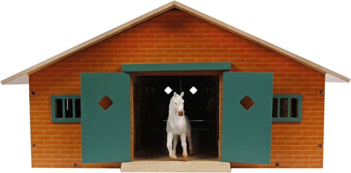 Kids Globe Paardenstal Hout Met 9 Paardenboxen 1:32 — afbeelding 15