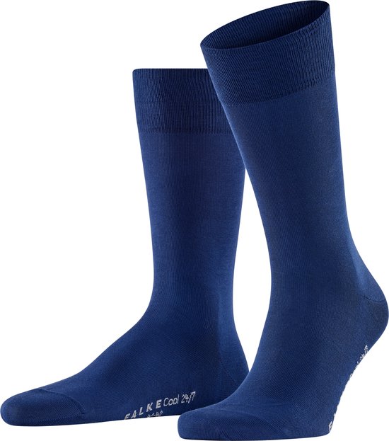 FALKE Cool 24/7 koelingseffect functioneel garen organisch katoen sokken heren blauw - Matt 41-42