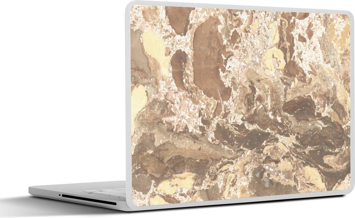 Laptop sticker - 13.3 inch - Graniet print - Geel - Steen - 31x22,5cm - Laptopstickers - Laptop skin - Cover