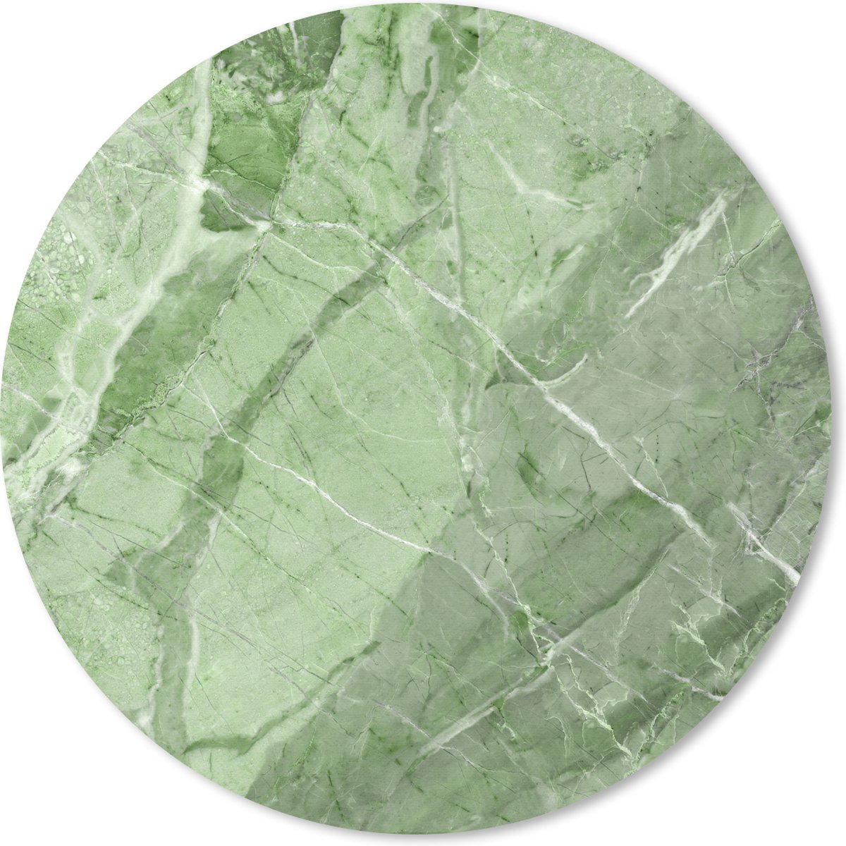 Muismat rond 30x30 cm - Mousepad Graniet - Keien - Wit - Groen - Ronde muismatten