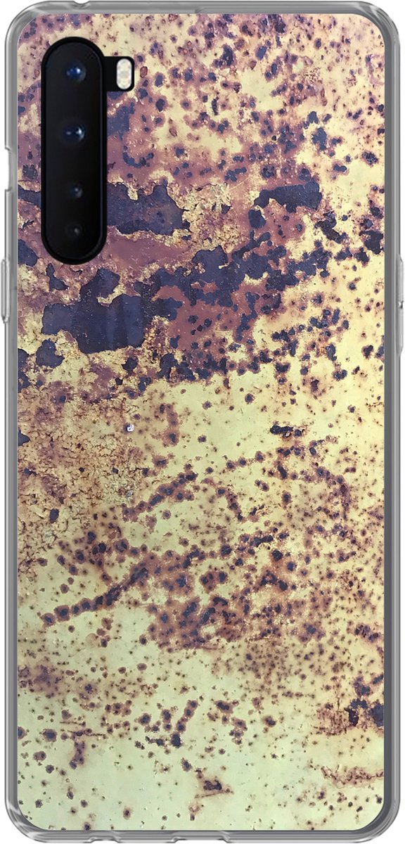 Telefoonhoesje Geschikt voor OnePlus Nord hoesje - Vintage - Roest print - Platen - Siliconen Telefoonhoesje Telefoonhoesje
