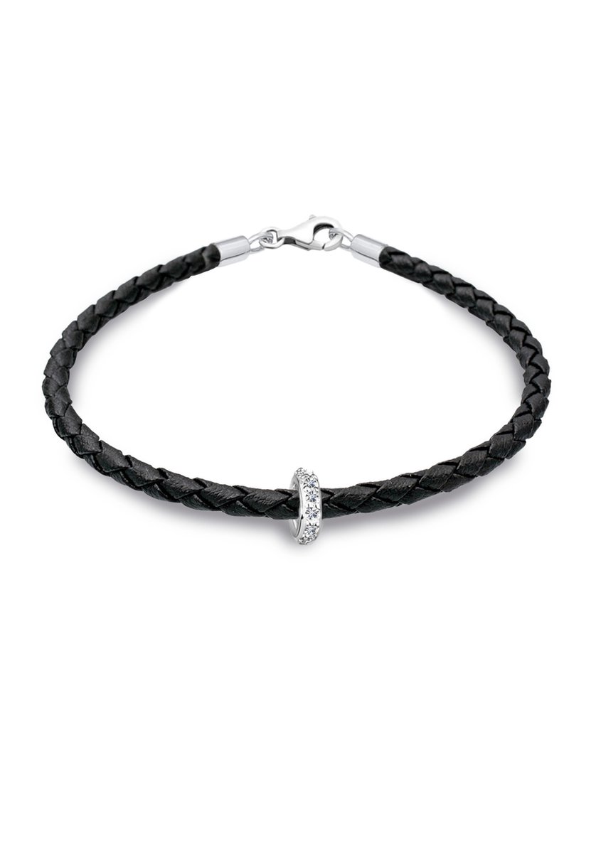 Elli - Armband - Dames gevlochten met kristallen in 925 sterling zilver - Dames