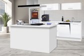 Eilandkeuken 280  cm - complete keuken met apparatuur Amanda  - Wit/Wit - soft close - keramische kookplaat - vaatwasser - afzuigkap - oven    - spoelbak