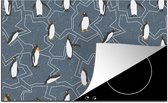 KitchenYeah® Inductie beschermer 91.6x52.7 cm - Patroon - Winter - Pinguïn - Kookplaataccessoires - Afdekplaat voor kookplaat - Inductiebeschermer - Inductiemat - Inductieplaat mat