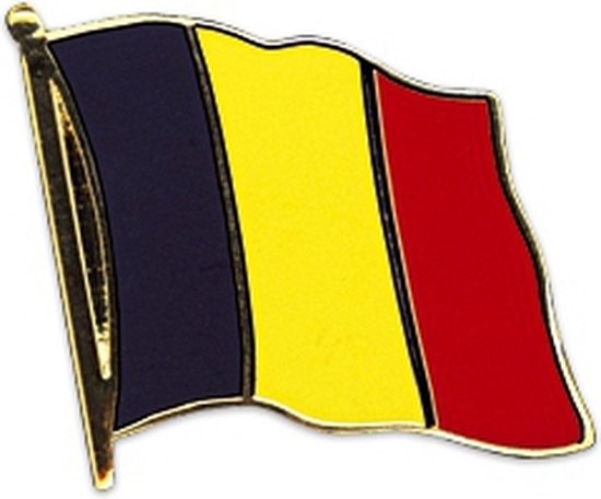 Pin Vlag Belgie - 2x - 2 cm - vlaggen speldje - supporter - mini broche - landen - EK/WK