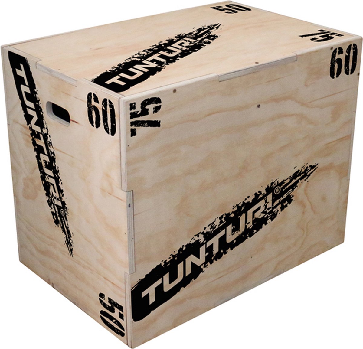 Tunturi Plyo Box Voor Krachttraining - Houten fitnesskist met soft cover gemaakt van EVA materiaal - Jumpbox 40/50/60cm - Incl. gratis fitnessapp
