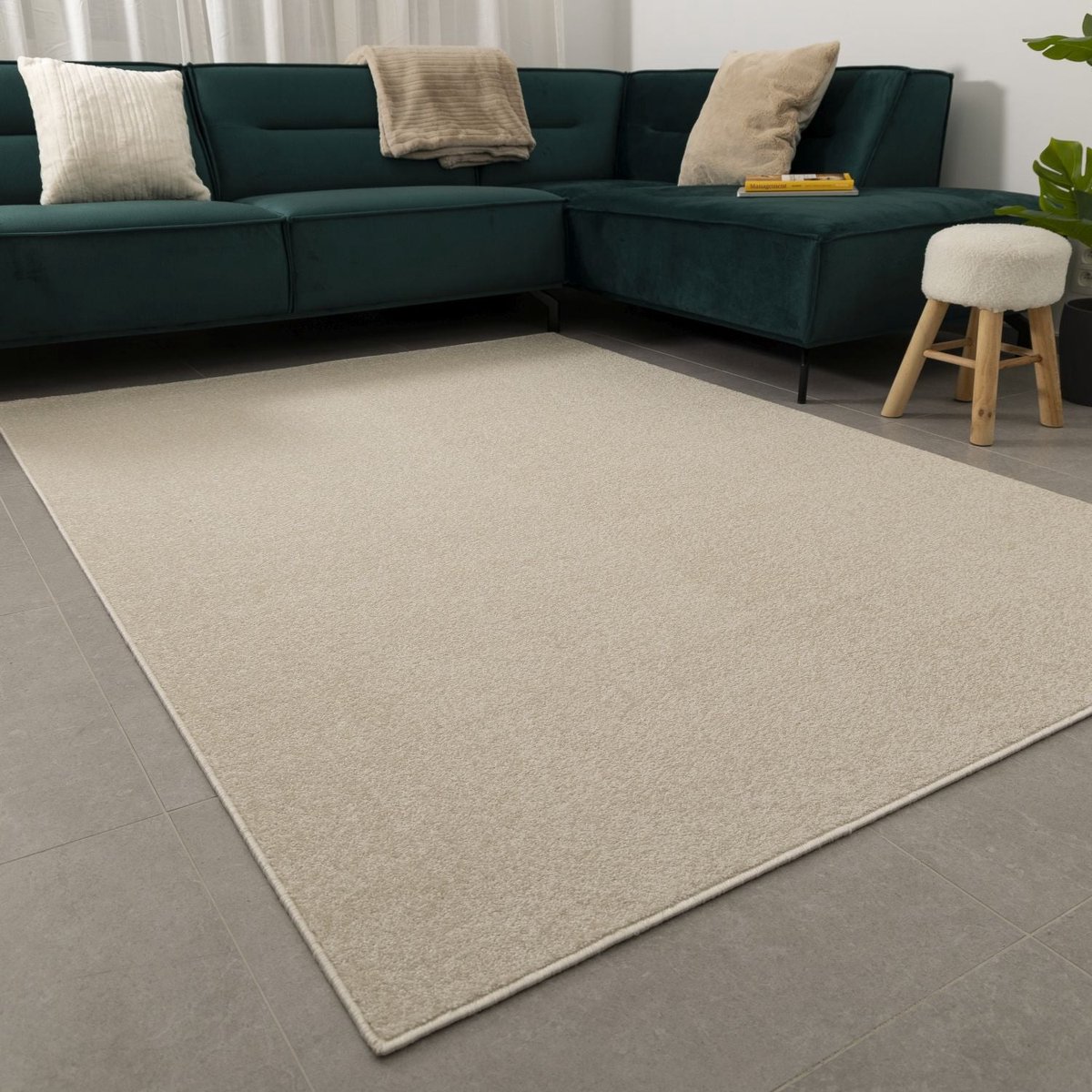 Crème Tapijt Laagpolig Vloerkleed Koho Modern Belgian - 190x270cm- Modern - Woonkamer - Salon - Slaapkamer - Eetkamer