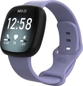Mobigear Siliconen Watch bandje geschikt voor Fitbit Versa 3 Bandje Druksluiting | Mobigear Sport Dual - Paars