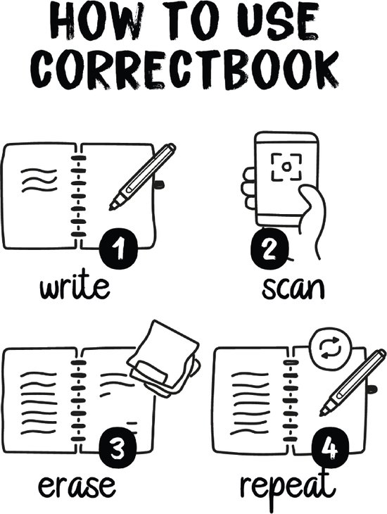 Correctbook Scratch to-do list - Uitwisbaar / Whiteboard Notitieboek