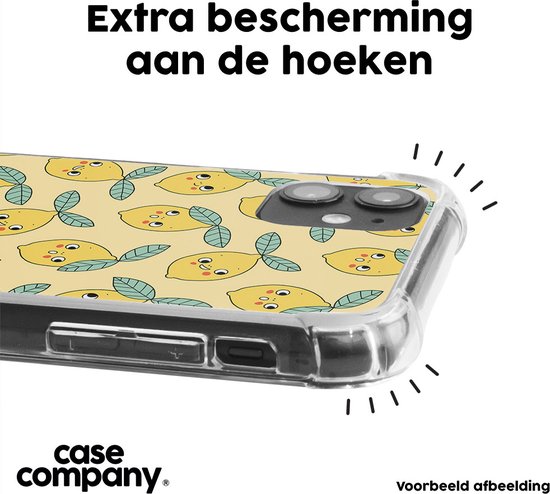Case Company® - Coque pour iPhone 7 avec cordon - Citrons - Coque pour téléphone avec cordon Zwart - Protection Extra sur tous les côtés et sur le bord de l'écran