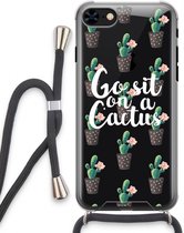 Case Company® - Hoesje met koord geschikt voor iPhone 8 hoesje met Koord - Cactus quote - Telefoonhoesje met Zwart Koord - Extra Bescherming aan alle Kanten en Over de Schermrand