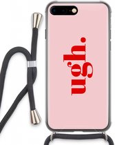 Case Company® - Hoesje met koord geschikt voor iPhone 7 PLUS hoesje met Koord - Ugh - Telefoonhoesje met Zwart Koord - Extra Bescherming aan alle Kanten en Over de Schermrand