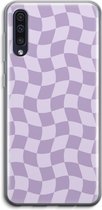 Case Company® - Hoesje geschikt voor Samsung Galaxy A50 hoesje - Grid Paars - Soft Cover Telefoonhoesje - Bescherming aan alle Kanten en Schermrand