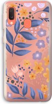 Case Company® - Hoesje geschikt voor Samsung Galaxy A20e hoesje - Flowers with blue leaves - Soft Cover Telefoonhoesje - Bescherming aan alle Kanten en Schermrand