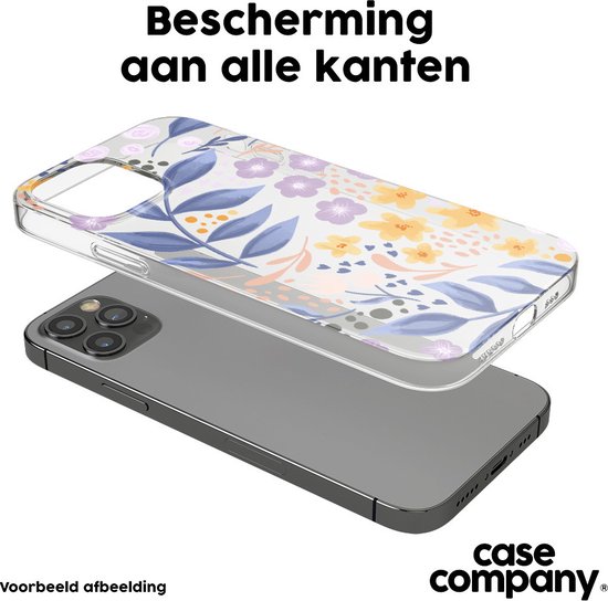 Case Company® - Coque iPhone 13 - Fleurs avec feuilles bleues - Coque souple pour téléphone - Protection tous côtés et bord d'écran