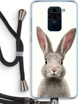 Case Company® - Hoesje met koord geschikt voor Xiaomi Redmi Note 9 hoesje met Koord - Daisy - Telefoonhoesje met Zwart Koord - Bescherming aan alle Kanten en Over de Schermrand