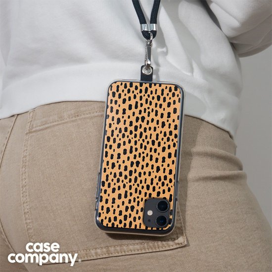 Case Company® - Hoesje met koord geschikt voor Samsung Galaxy A51 5G hoesje met Koord - Panter - Telefoonhoesje met Zwart Koord - Bescherming aan alle Kanten en Over de Schermrand
