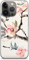 Case Company® - Hoesje geschikt voor iPhone 13 Pro hoesje - Japanse bloemen - Soft Cover Telefoonhoesje - Bescherming aan alle Kanten en Schermrand