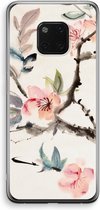 Case Company® - Hoesje geschikt voor Huawei Mate 20 Pro hoesje - Japanse bloemen - Soft Cover Telefoonhoesje - Bescherming aan alle Kanten en Schermrand