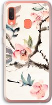 Case Company® - Hoesje geschikt voor Samsung Galaxy A20e hoesje - Japanse bloemen - Soft Cover Telefoonhoesje - Bescherming aan alle Kanten en Schermrand