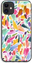 Case Company® - Hoesje geschikt voor iPhone 11 hoesje - Watercolor Brushstrokes - Soft Cover Telefoonhoesje - Bescherming aan alle Kanten en Schermrand