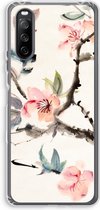 Case Company® - Hoesje geschikt voor Sony Xperia 10 III hoesje - Japanse bloemen - Soft Cover Telefoonhoesje - Bescherming aan alle Kanten en Schermrand