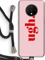 Case Company® - Hoesje met koord geschikt voor OnePlus 7T hoesje met Koord - Ugh - Telefoonhoesje met Zwart Koord - Bescherming aan alle Kanten en Over de Schermrand