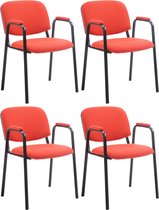 CLP Ken Pro Set van 4 Bezoekersstoelen - Stof rood