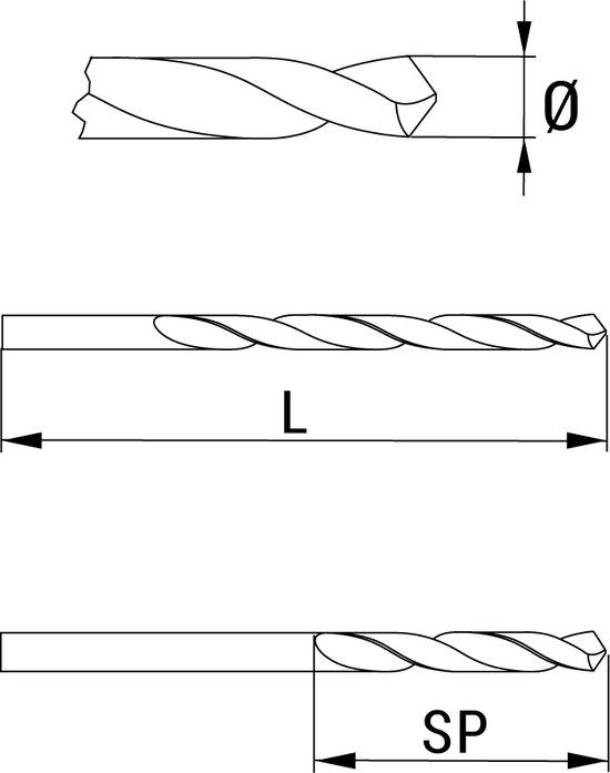 GOEBEL® - 10 x Foret DIN338 HSS 3,2 mm – 3,2 x 65 x 36 mm - Foret hélicoïdal HSS
