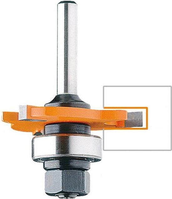 Hm schijffrees 47,6 x 5 mm. met spindel+lager