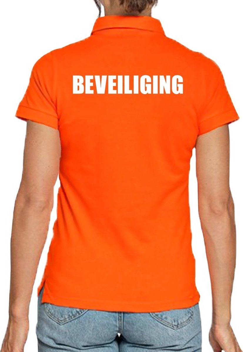 Beveiliging poloshirt oranje voor dames - security polo t-shirt XL