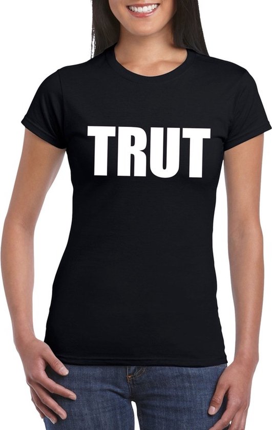 Trut tekst t-shirt zwart dames L