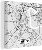 Carte Peinture sur Toile - Carte de la Ville - Allemagne - Neuss - Plan d'Etage - 20x20 cm - Décoration murale