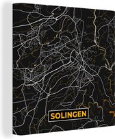 Canvas Schilderij Solingen - Goud - Stadskaart - Plattegrond - Duitsland - Kaart - 20x20 cm - Wanddecoratie
