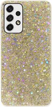 ADEL Premium Siliconen Back Cover Softcase Hoesje Geschikt voor Samsung Galaxy A53 - Bling Bling Glitter Goud
